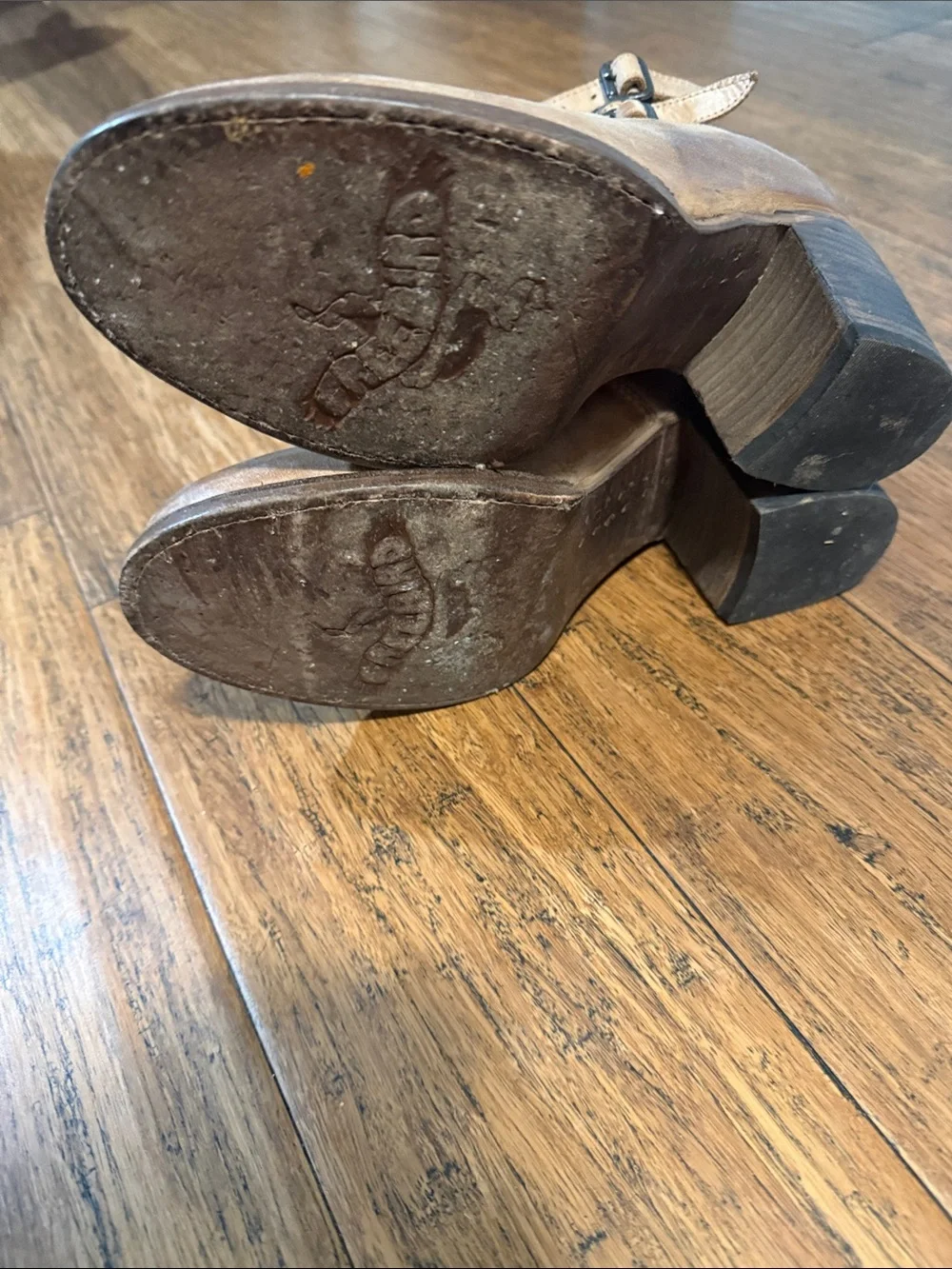 freebird Tan Leather Ankle-Strap Wedge